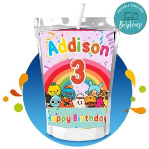 Toca Life World Capri Sun Birthday Labels Digital File Printable Instant Download