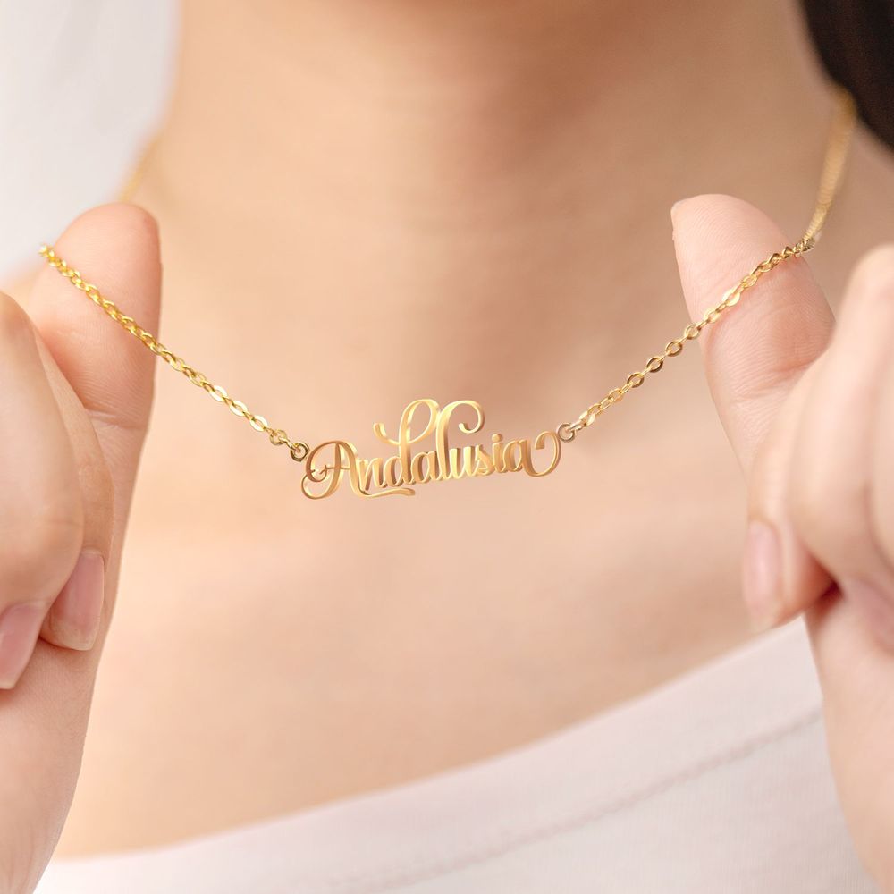 Rose gold personalized name necklace Clearance