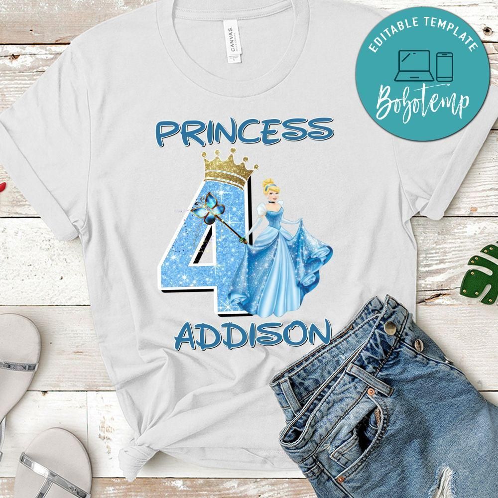 Custom Disney Cinderella Birthday Shirt for Girl