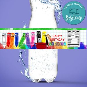 BabyFirst TV Color Crew Water Bottle Label Template to Print at Home Instant Download