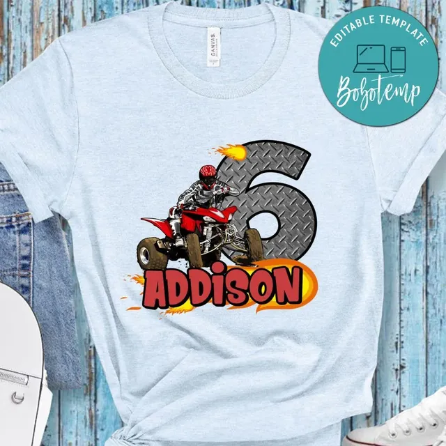 Atv 4 Wheeler Birthday Shirt For Kids Bobotemp