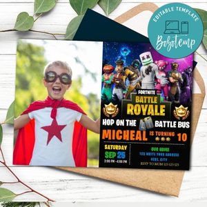 Printable DJ Marshmello Birthday Invitation With Photo Instant Download