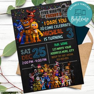 Fnaf Birthday Flyer Template to Print at Home Instant Download