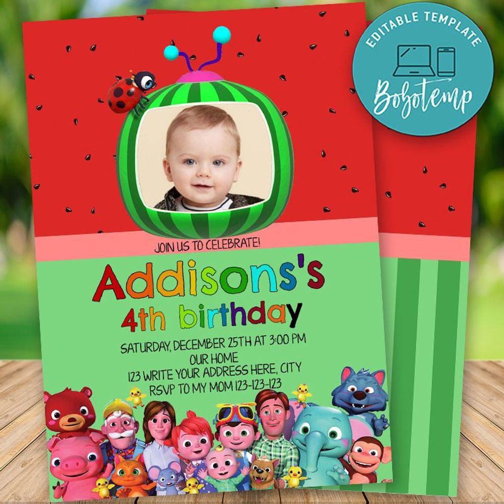 Cocomelon Birthday Invitation Template Free Nisma Info