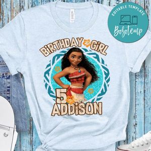Moana Birthday Girl PNG file template