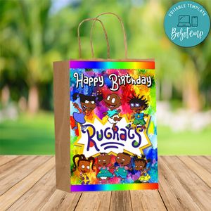 Custom Rugrats African American Inspired Gift bag Label to print at home Instant Download