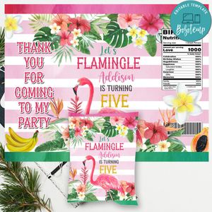 Flamingo Chip Bag Digital File Printable Instant Download