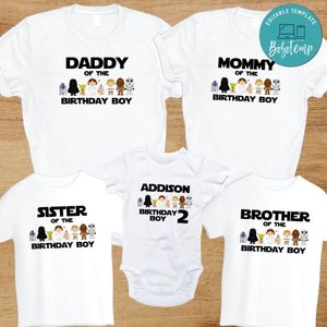 Star wars Birthday Family Matching Party Shirts for Boy