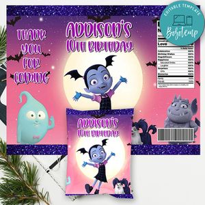 Disney Vampirina Birthday Chip Bag Digital File Printable Instant Download
