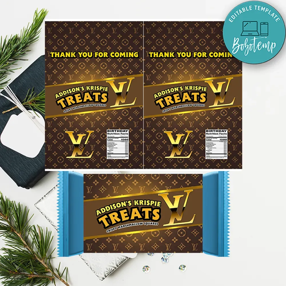 Luxury Rice Krispie Treat Digital File Printable DIY | Bobotemp