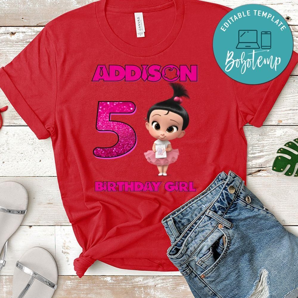 Custom Girl Baby Boss Birthday Shirt for Girl