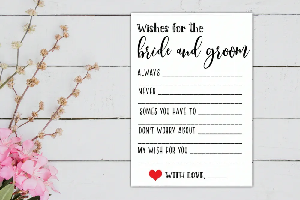 Personalized Wishes For The Bride And Groom Templates Diy Bobotemp
