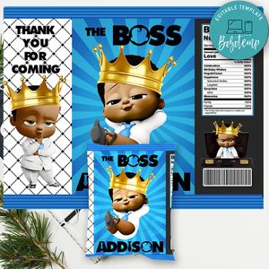African Baby Boss 1st Birthday Favor Bag Digital File Printable Instant Download