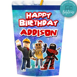 Roblox Gamer Capri Sun Labels Digital File Printable Instant Download
