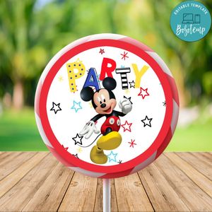 Disney Mickey Mouse Lollipop Labels Digital File Printable Instant Download