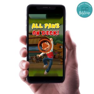 Paw Patrol Customizable Mp4 Video Invitation File Template Instant Download