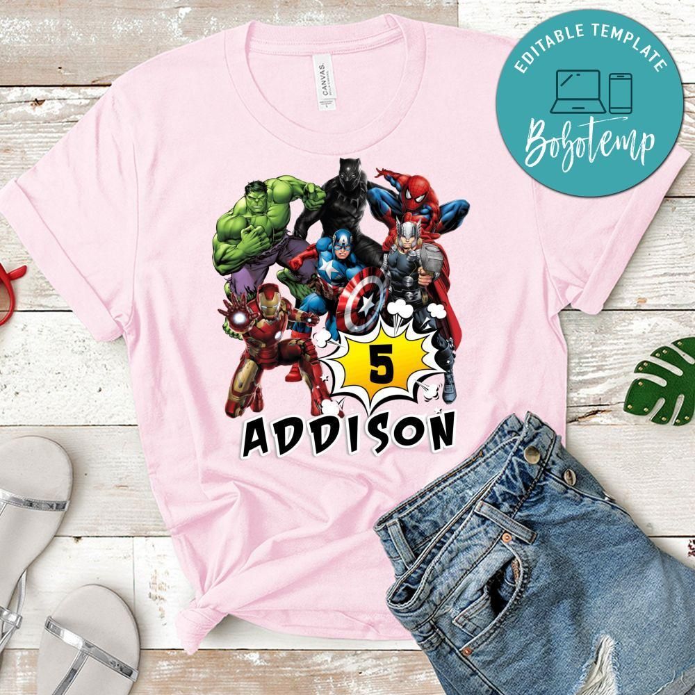 Super Heroes Avenger Birthday Boy T-Shirt