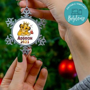 Simba Lion King Pewter Snowflake Ornament Gift