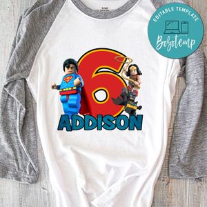 Customizable DC Super Hero Birthday Iron On Transfer Tshirt Instant Download