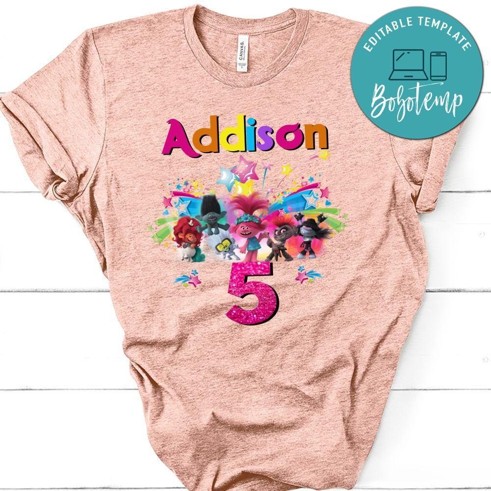Custom Trolls World Tour Birthday Shirt for Kid
