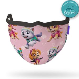 Printable Girl Paw Patrol Face Mask Digital File Instant Download