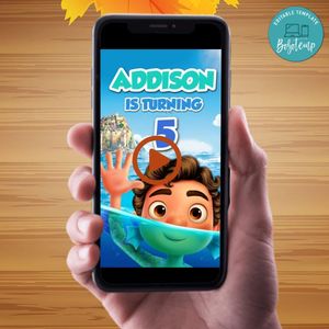 Luca Video Invitation Digital Template Customizable Instant Download