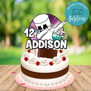 Dj marshmello Birthday Centerpiece Template Printable Instant Download