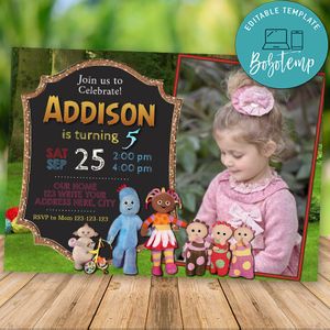 Editable Oopsy Daisy Makka Pakka iggle piggle Birthday Flyer Instant Download