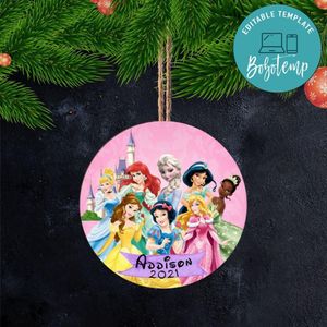 Disney Princesses Christmas Wood Ornament Gift