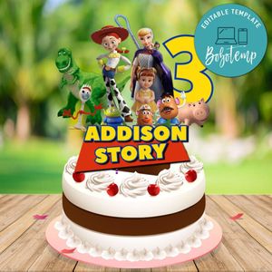 Printable Girl Toy Story 4 Birthday Cake Topper Template Instant Download