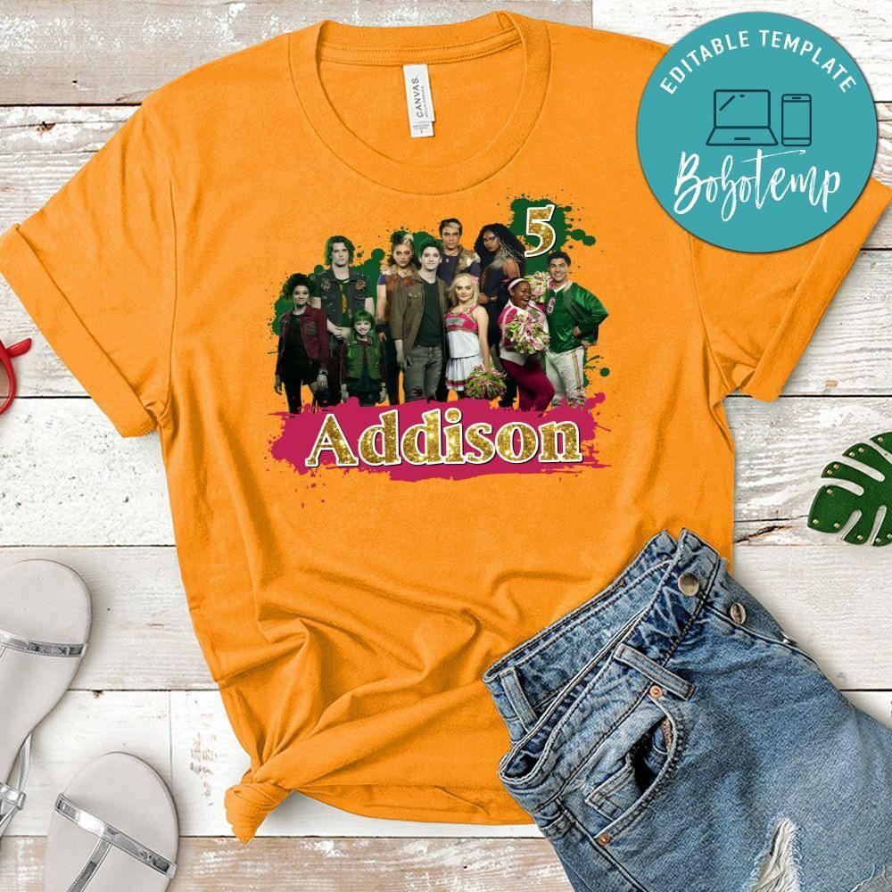 Custom Disney Zombies 2 Birthday Shirt for Kid Bobotemp
