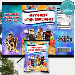 Roblox Fruit Snack Bag Digital File Printable Instant Download