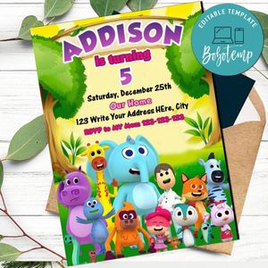 Canciones del Zoo Invitation Printable Instant Download