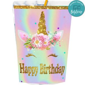 Happy Unicorn Capri Sun Labels Digital File Printable Instant Download
