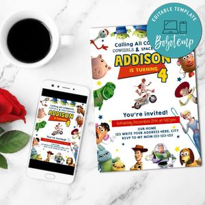 Toy Story 4 Invitation Customizable Template Instant Download