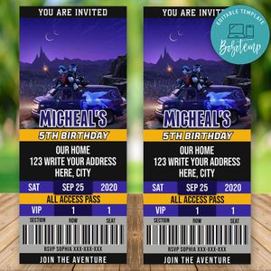 Editable Onward Ticket Party Invitation Instant Download