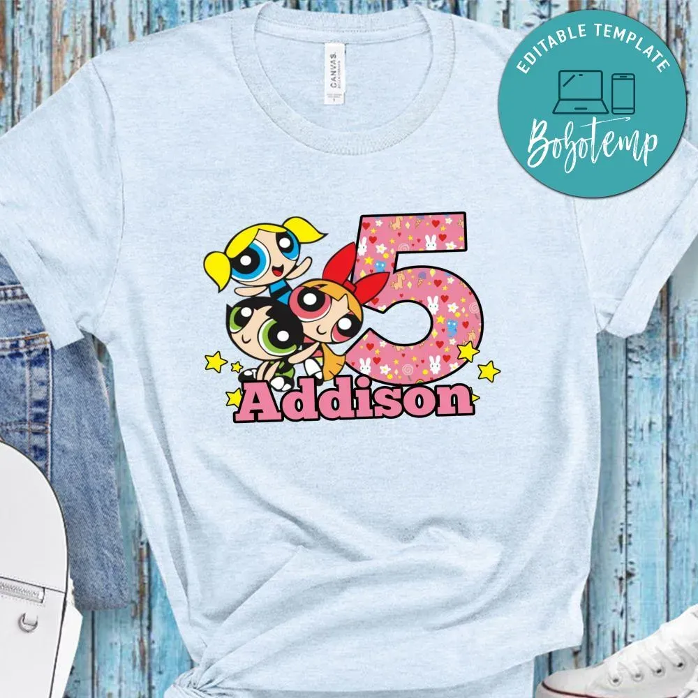 Custom PowerPuff Birthday Shirt for Kid | Bobotemp