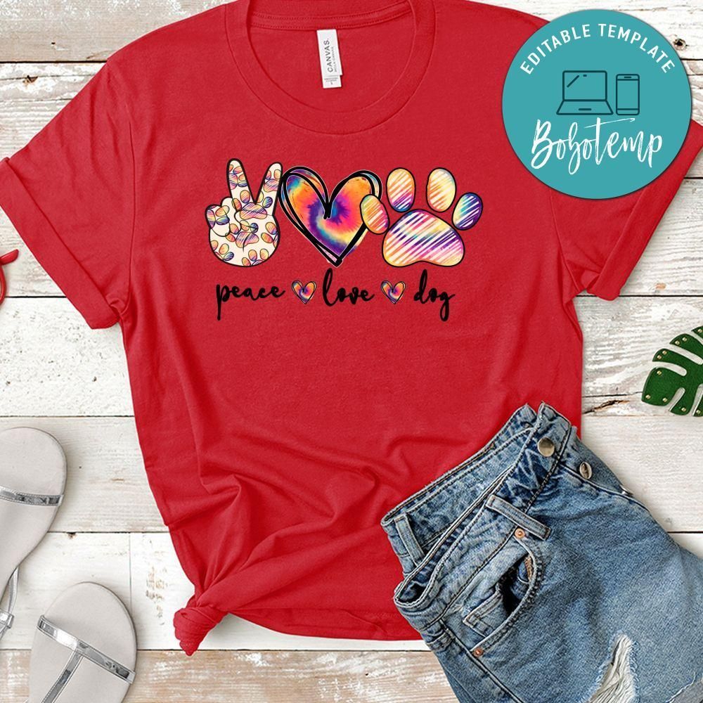 Peace love Dog Tie Dye T-Shirt