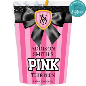 Victoria Secret Pink Capri Sun Labels Digital File Printable Instant Download
