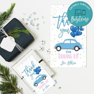 Printable Drive By Party Parade Favor Tag Instant Download