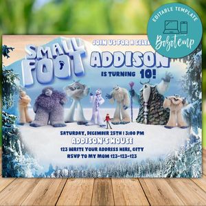 Printable Small Foot Birthday Flyer Instant Download