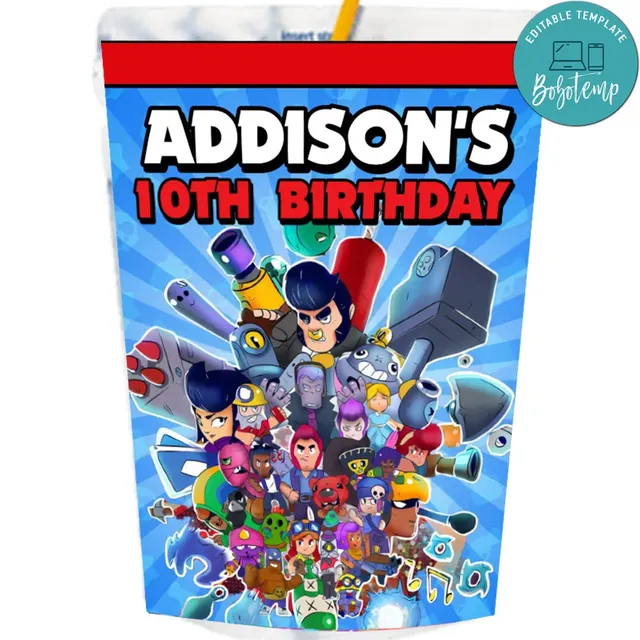 brawl star capri sun labels digital file printable bobotemp