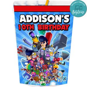 Brawl Star Capri Sun Labels Digital File Printable Instant Download