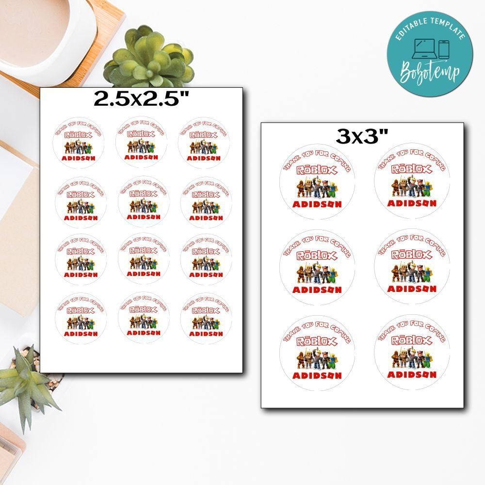 Customized Roblox Printed Happy Birthday Sticker Sheets