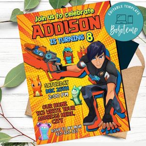 Slugterra Birthday Flyer Template to Print at Home Instant Download