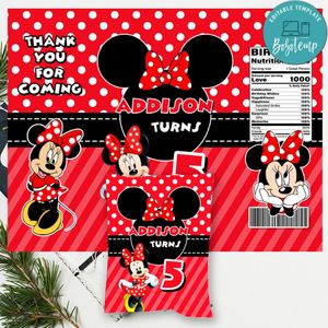 Minnie Mouse Chip Bag Digital File Printable Instant Download