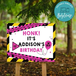 Printable Honk! It's My Birthday Sign for Girl Digital File Instant Download