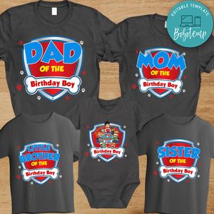 Paw Patrol Family Matching Birthday Shirts for Boy