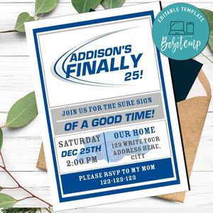 Bud light Invitation Template to Print at Home Instant Download