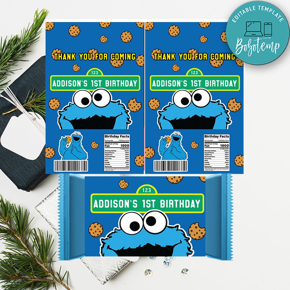 Cookie Monster Rice Krispie Treat Digital File Printable DIY | Bobotemp